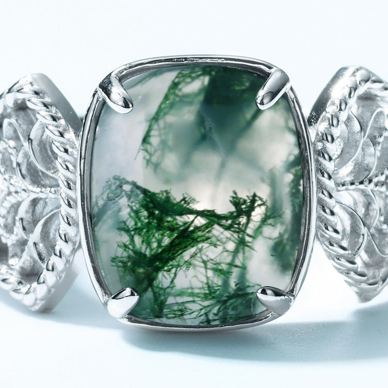 Osain's Grove Moss Agate Ring