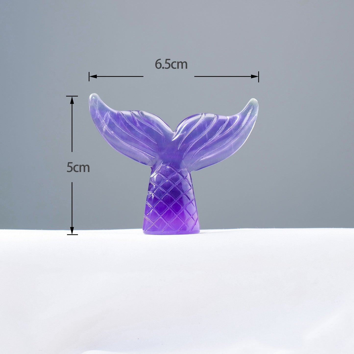 Natural Purple Fluorite Mermaid Tail Crystal Ornament