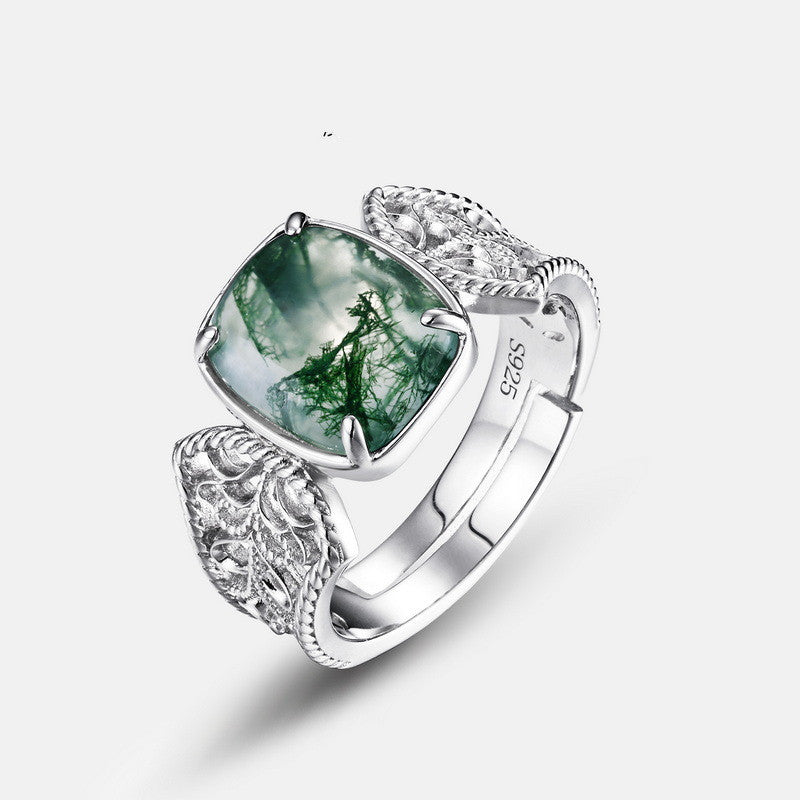 Osain's Grove Moss Agate Ring