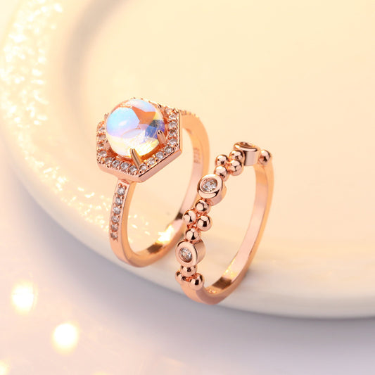 Moonlit Harmony Ring Set