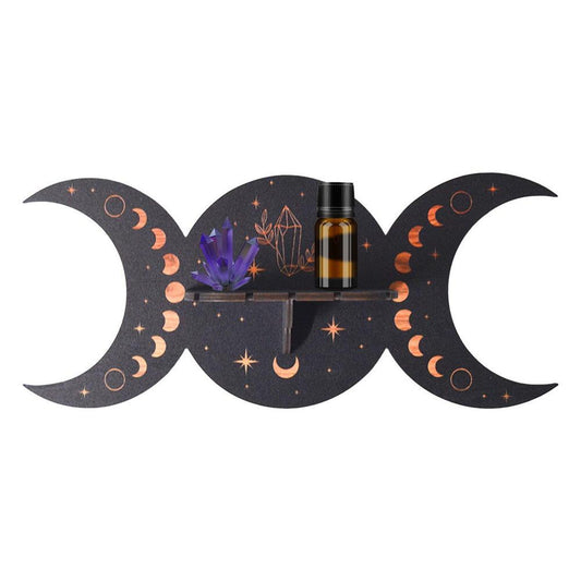 Triple Moon Goddess Crystal Shelf