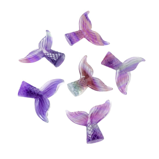Natural Purple Fluorite Mermaid Tail Crystal Ornament