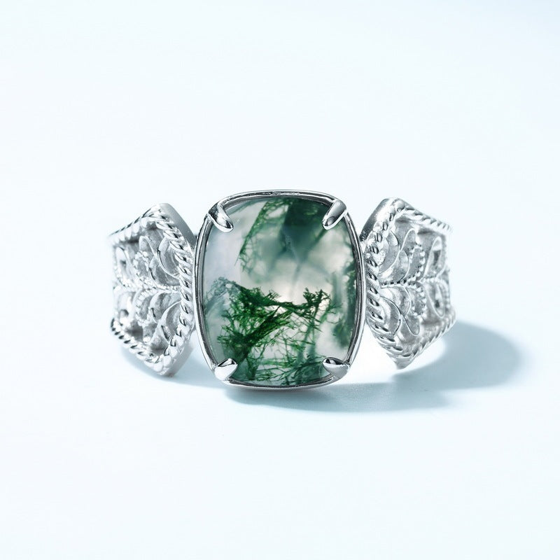 Osain's Grove Moss Agate Ring