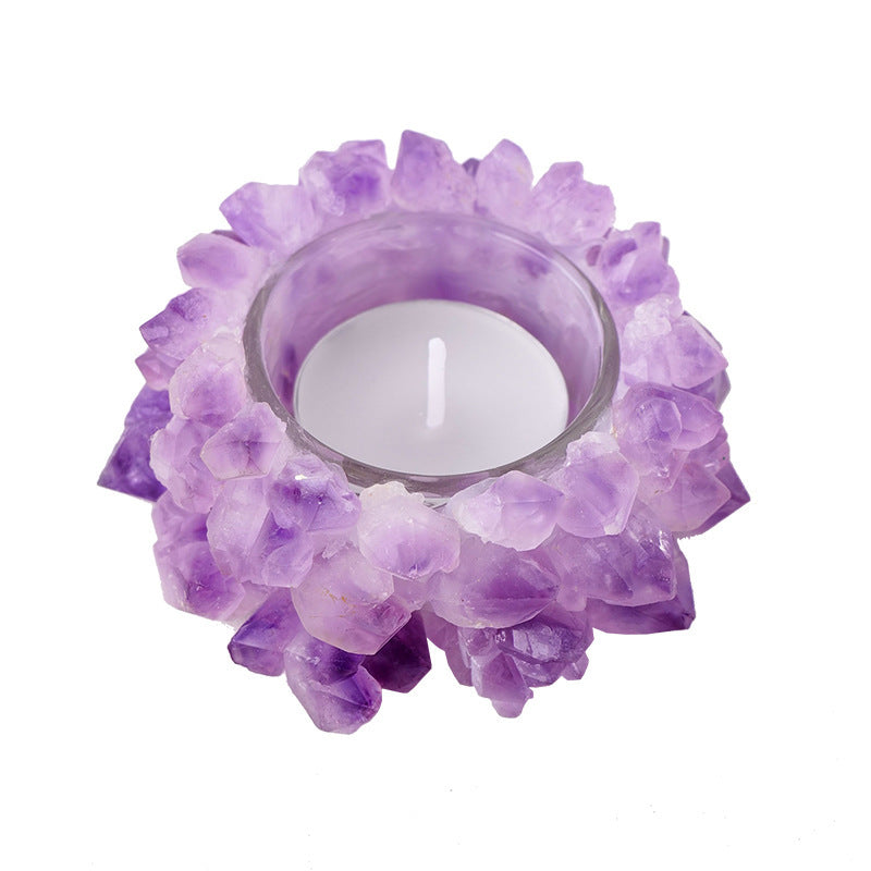 Amethyst Crystal Candle Holder