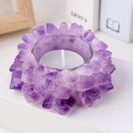 Amethyst Crystal Candle Holder