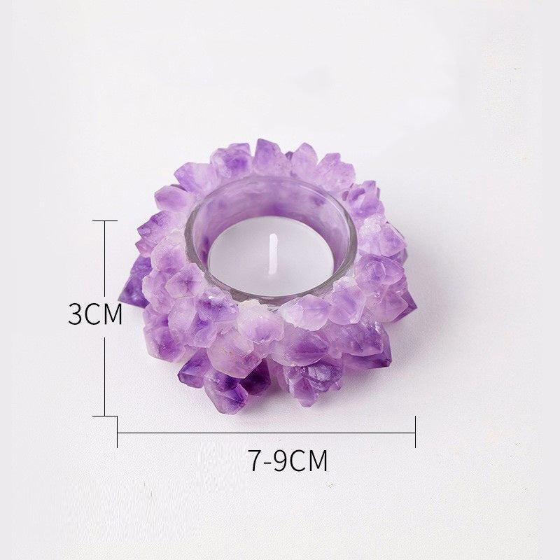 Amethyst Crystal Candle Holder