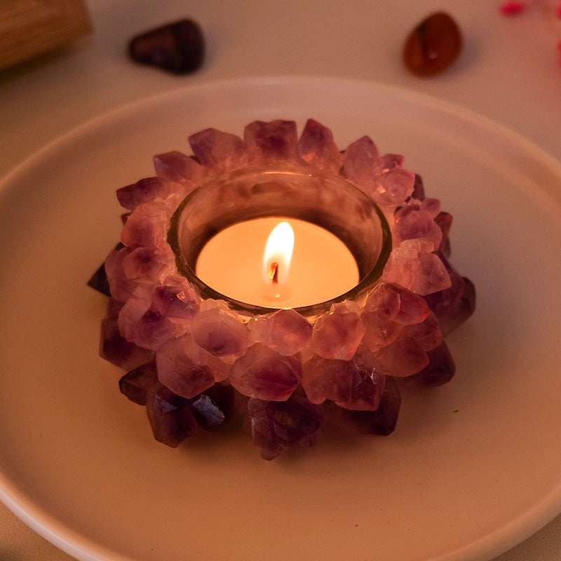 Amethyst Crystal Candle Holder